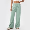 thumbnail image 1 of WHLBF UTTOASFAY Womens Pants Elastic Waist Casual Solid Waist Pocket Yoga Jogging Pants Long Pants Green S, 1 of 9