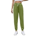 thumbnail image 1 of WHLBF UTTOASFAY Womens Pants Elastic Waist Drawstring Solid Color Casual Pants Drawstring Elastic Sweatpants Army Green XL, 1 of 3