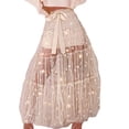 thumbnail image 1 of WHLBF Women's Clearance Perspective Wave Point Pleated Skirt High Waist Skirt Beige M(M), 1 of 5