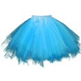 thumbnail image 1 of WHLBF Women's Large Size Retro Slip High Quality Bubble Yarn Ballet Skirt Dance Half Skirt Blue XL(XL), 1 of 6