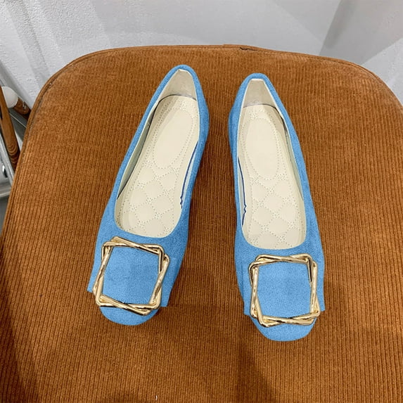 WHLBF Womens Shoes Pointed Flat Bottomed Casual Candy Colored Work Shoes Solid Color Flower Multicolor Oversized Cloth Shoes Size 6