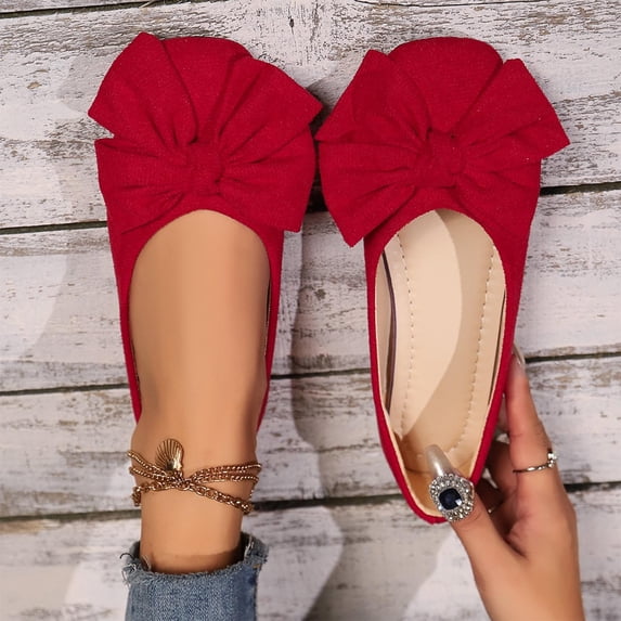 WHLBF Womens Shoes Slip-on Round Toe Casual Solid Color Shallow Mouth Outdoor Wear All-Match Flat Bottom Moccasins Shoes Loafers Size 7