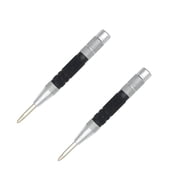 2-Piece Automatic Center Punch, 6 Inch Hardened Steel Spring Loaded Center Hole Punch with Adjustable Knurled Cap for Machinists and Carpenters