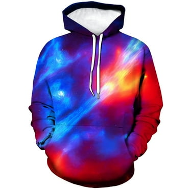 WHNBCW Funny Fire Printed Hoodie Colorful Flame Graphic Sweatshirt