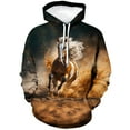 thumbnail image 1 of WHNBCW Funny Horse Sweatshirt Novelty Animal Graphic Theme Hoodie Long Sleeve Casual Wear, 1 of 7