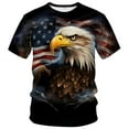 thumbnail image 1 of WHNBCW Funny USA Bald Eagle T-Shirt American Flag Style Graphic Tee Shirt, 1 of 7