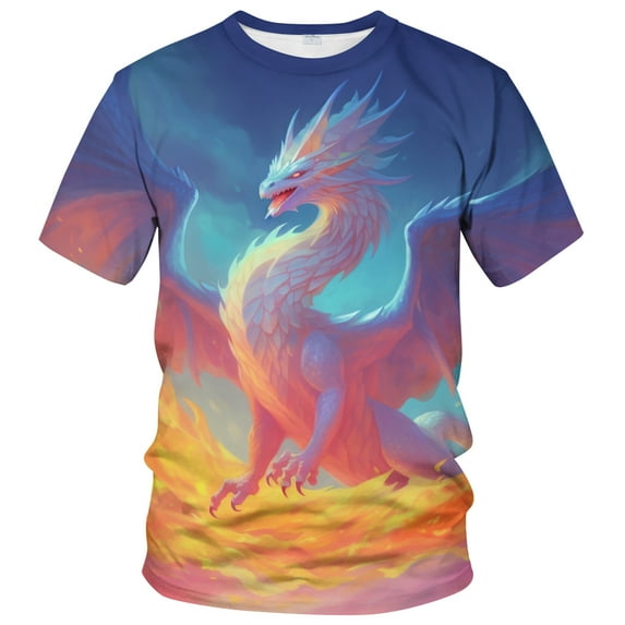 WHNBCW Mythology Chinese Dragon T-Shirt Funny Anime Graphic Tee Shirt