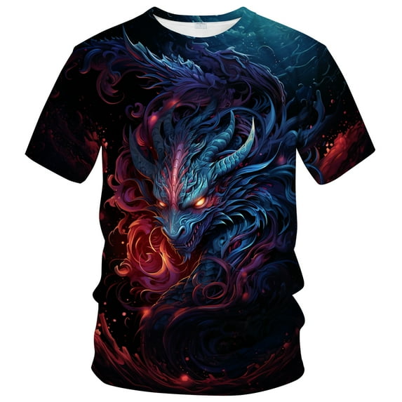 WHNBCW Mythology Chinese Dragon T-Shirt Funny Anime Graphic Tee Shirt