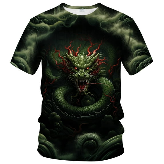 WHNBCW Mythology Chinese Dragon T-Shirt Funny Anime Graphic Tee Shirt