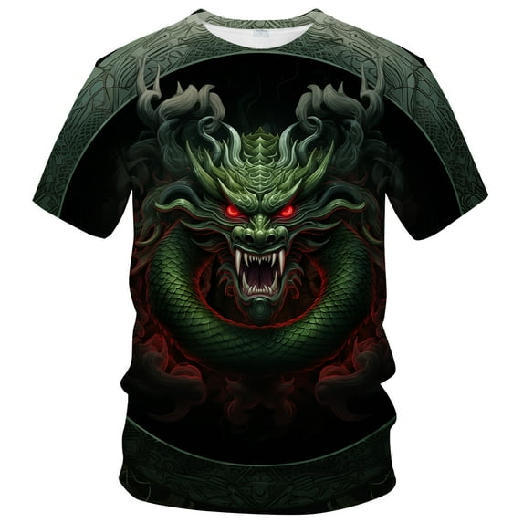 WHNBCW Mythology Chinese Dragon T-Shirt Funny Anime Graphic Tee Shirt
