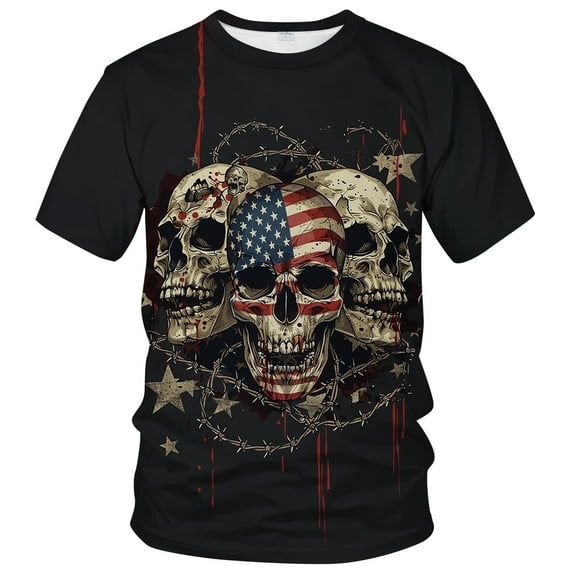 WHNBCW Novelty Cool Skull T-shirt Funny Fashion Graphic Tee Shirt