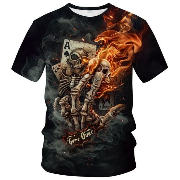 WHNBCW Novelty Cool Skull T-shirt Funny Fashion Graphic Tee Shirt