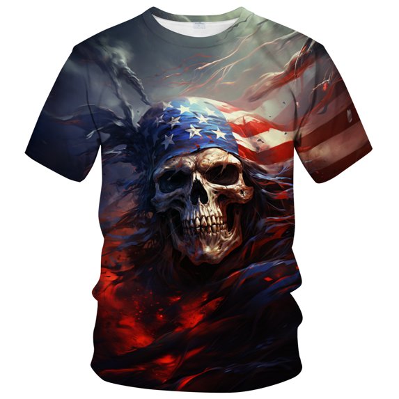 WHNBCW Novelty Cool Skull T-shirt Funny Fashion Graphic Tee Shirt
