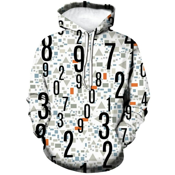 WHNBCW Novelty Letters Printed Hoodie Funny Graffiti Graphic Sweatshirts