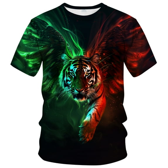 WHNBCW Novelty Men's Tiger T-shirt Funny Animal Graphic Tee Shirt