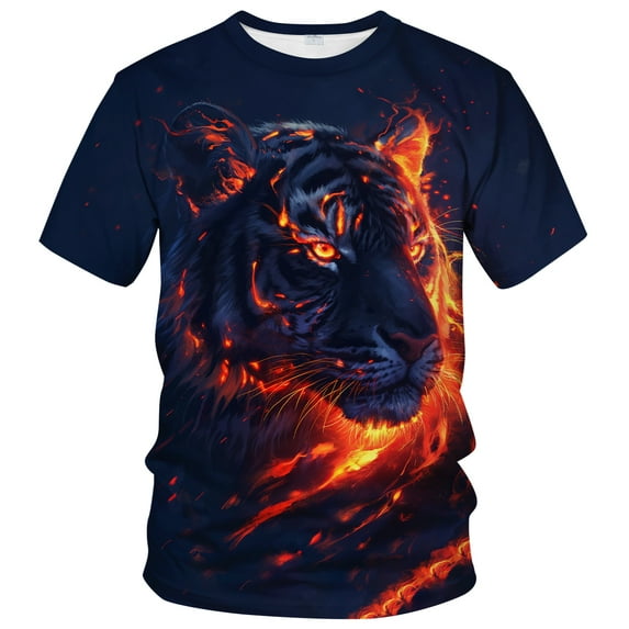 WHNBCW Novelty Men's Tiger T-shirt Funny Animal Graphic Tee Shirt