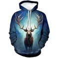 thumbnail image 1 of WHNBCW Traditional Deer Hoodie Funny Animal Graphic Sweatshirts, 1 of 7