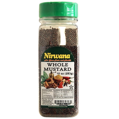 WHOLE BLACK MUSTARD 10 OZ JAR BY NIRWANA
