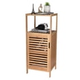 thumbnail image 1 of WHOLE HOUSEWARES Bamboo Shoe Rack Cabinet - Shelf Storage with Doors for Bathroom, Bedroom, and Kitchen- Freestanding Entryway Organizer Furniture - Multi-Tier Wood Cabinets for Small Spaces, 1 of 6