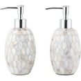 thumbnail image 1 of WHOLE HOUSEWARES Sea Pearl Soap Dispenser 12oz | Set of 2 Plastic (off-White), 1 of 6