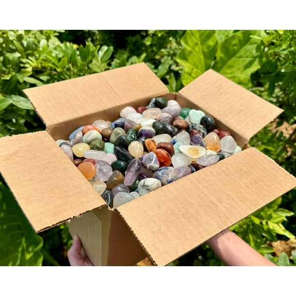 WHOLESALE 20 lb Box Medium Assorted Mixed Tumbled Stones, CRAZY CHEAP Crystals