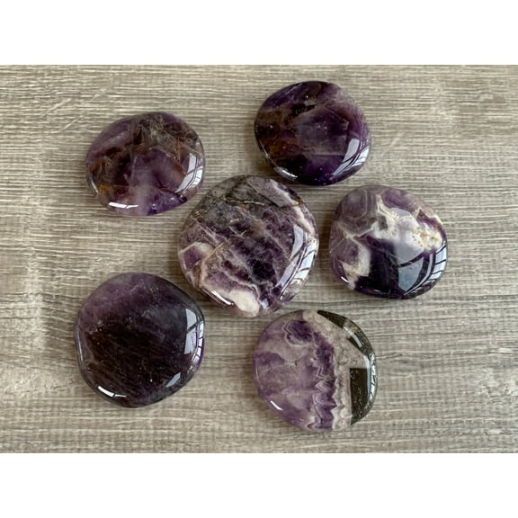 WHOLESALE Amethyst Smooth Stones, Amethyst Worry Stone, Amethyst Palm Stone, Smooth Amethyst Gemstone, Pocket Stone (2 Stones)