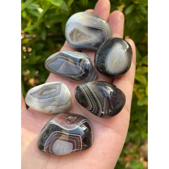 WHOLESALE Botswana Agate Pebble, Large Botswana Agate Tumbled Stone, Natural Polished Botswana Agate Crystals (Botswana Agate, 0.25 Pound)