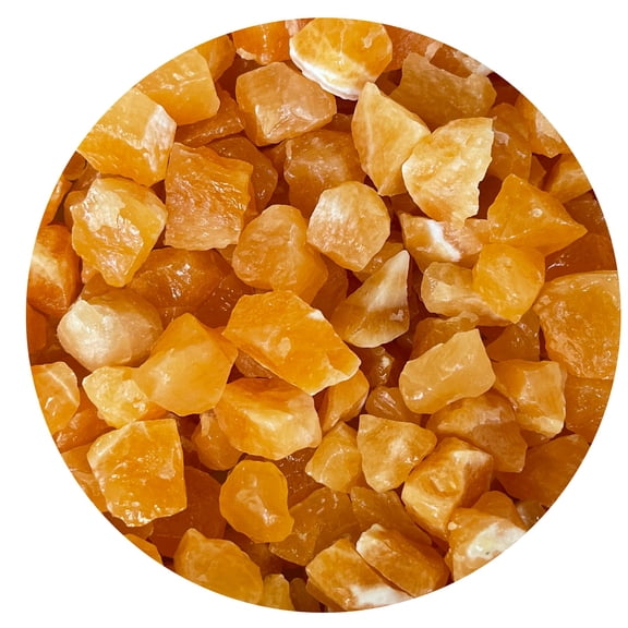 WHOLESALE Calcite Orange Rough Natural Stones Small, Raw Calcite Crystals (Orange Calcite, 0.5 Pound)