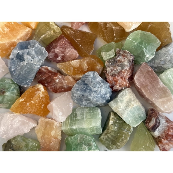 WHOLESALE Calcite Rough Natural Stones, Raw Calcite Crystals (Assorted Calcite, 1 Pound)