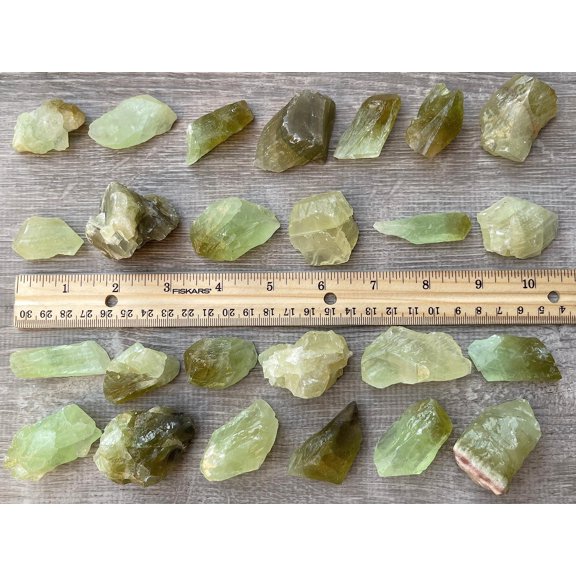 WHOLESALE Calcite Rough Natural Stones, Raw Calcite Crystals (Green Calcite, 0.25 Pound)