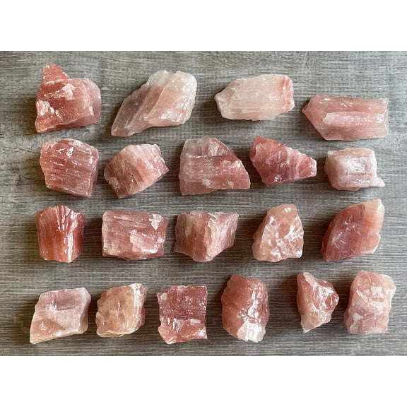 WHOLESALE Calcite Rough Natural Stones, Raw Calcite Crystals (Strawberry Calcite, 0.25 Pound)