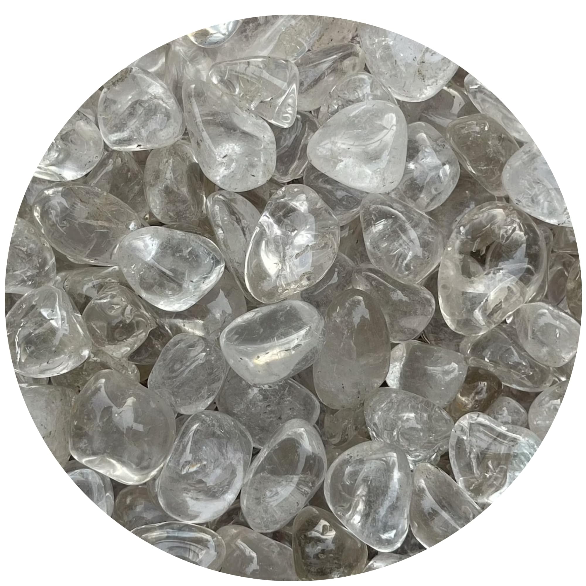 Clear Quartz Tumbled Polished Stones Set for Healing and Decor