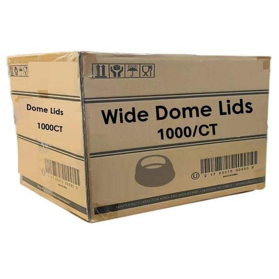 *WHOLESALE* Crystal Clear Wide Hole Dome PET Plastic Lids with 2" Straw Hole – Fits 12, 16, 20 & 24 oz Cups: 1000CT/Case