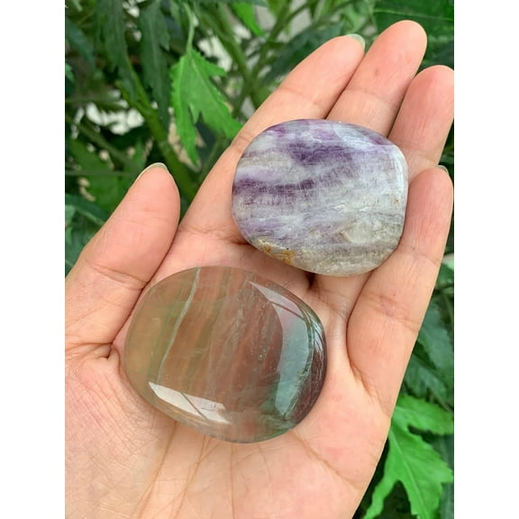 WHOLESALE Fluorite Smooth Stones, Fluorite Worry Stone, Fluorite Palm Stone, Smooth Fluorite Gemstone, Pocket Stone (1 Stone)