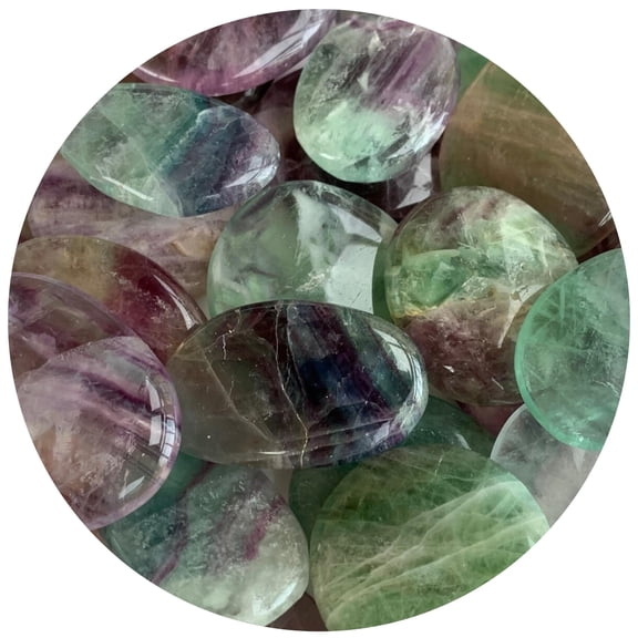 WHOLESALE Fluorite Smooth Stones, Fluorite Worry Stone, Fluorite Palm Stone, Smooth Fluorite Gemstone, Pocket Stone (1 Stone)