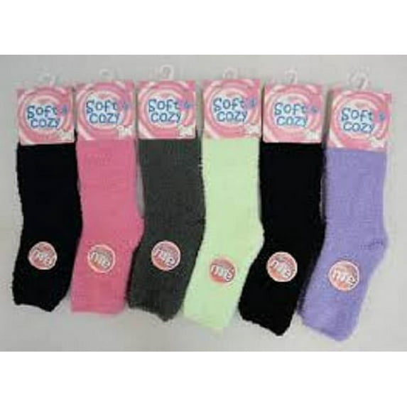 WHOLESALE LOT 10 SOLID COLOR FUZZY SOCKS WOMENS JUNIORS GIFT WINTER SLIPPER SOX