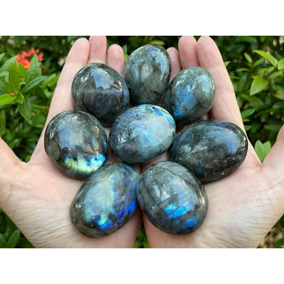 WHOLESALE Labradorite Pebble, Large Labradorite Tumbled Stone, Natural Polished Labradorite Crystals (Labradorite, 10 Pounds)