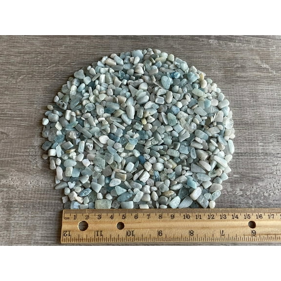 WHOLESALE Natural Aquamarine Semi Tumbled Gemstone Chips ( 2 oz / 0.125 lb )