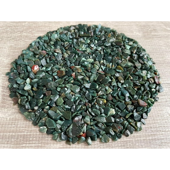 WHOLESALE Natural Bloodstone Semi Tumbled Gemstone Chips ( 2 oz / 0.125 lb )