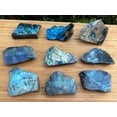 thumbnail image 1 of WHOLESALE Natural Labradorite Slab, 1.5"-3.5" Raw Polished Face Labradorite Slices, High Flash Specimen, Raw Labradorite Free Shape (5 Pounds: 30 - 45 pieces), 1 of 9