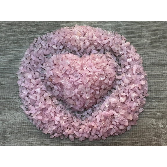 WHOLESALE Natural Rose Quartz Semi Tumbled Gemstone Chips ( 2 oz / 0.125 lb )