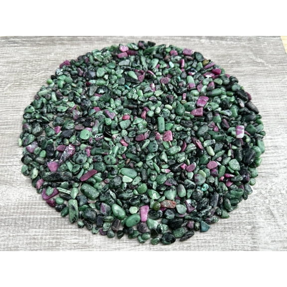 WHOLESALE Natural Ruby Zoisite Semi Tumbled Gemstone Chips ( 2 oz / 0.125 lb )