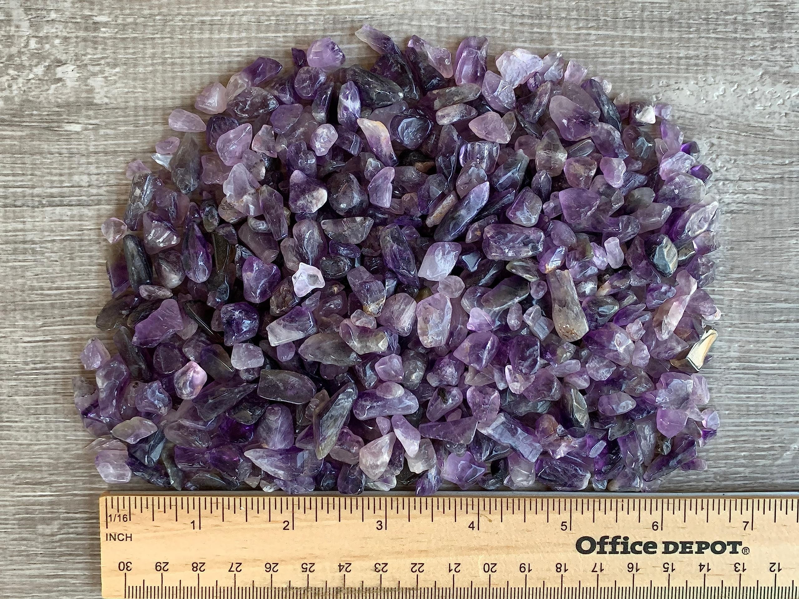 WHOLESALE Natural Semi Tumbled Amethyst Gemstone Chips, Amethyst Crushed Mini Amethyst Crystals, Undrilled (Amethyst, 3 Pounds)