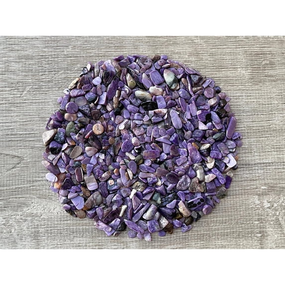 WHOLESALE Natural Semi Tumbled Charoite Gemstone Chips, Crushed Mini Crystals, Undrilled (Charoite, 0.25 Pound)
