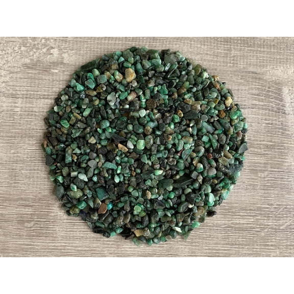 WHOLESALE Natural Semi Tumbled Emerald Gemstone Chips, Crushed Mini Crystals, Undrilled (Emerald, 10 Pounds)