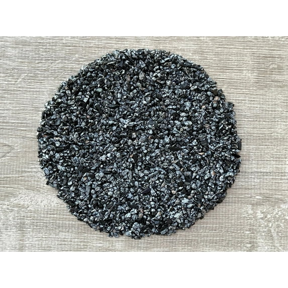 WHOLESALE Natural Semi Tumbled Gemstone Chips, Crushed Mini Crystals, Undrilled Crystal Chips (Snowflake Obsidian, 0.5 Pound)