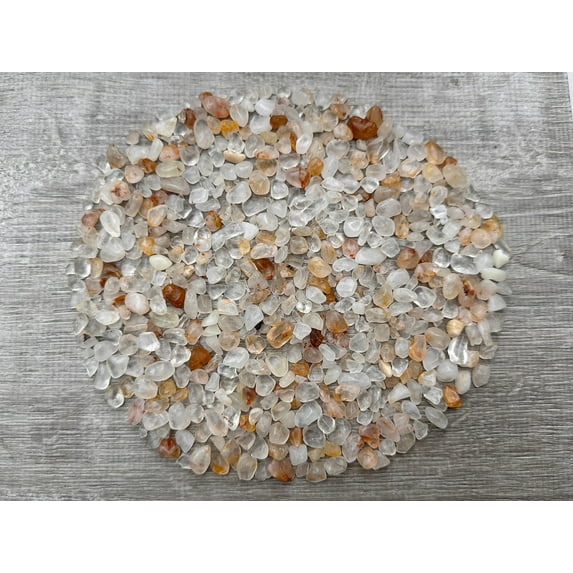 WHOLESALE Natural Semi Tumbled Golden Healer Quartz Gemstone Chips, Crushed Mini Crystals, Undrilled (Golden Healer Quartz, 10 Pounds)
