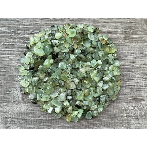 WHOLESALE Natural Semi Tumbled Green Prehnite Gemstone Chips ( 2 oz / 0.125 lb )