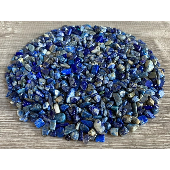 WHOLESALE Natural Semi Tumbled Lapis lazuli Gemstone Chips ( 2 oz / 0.125 lb )