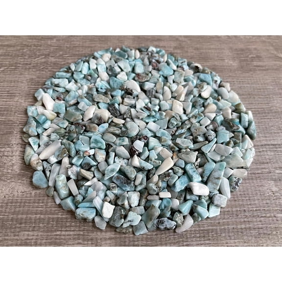 WHOLESALE Natural Semi Tumbled Larimar Gemstone Chips ( 2 oz / 0.125 lb )